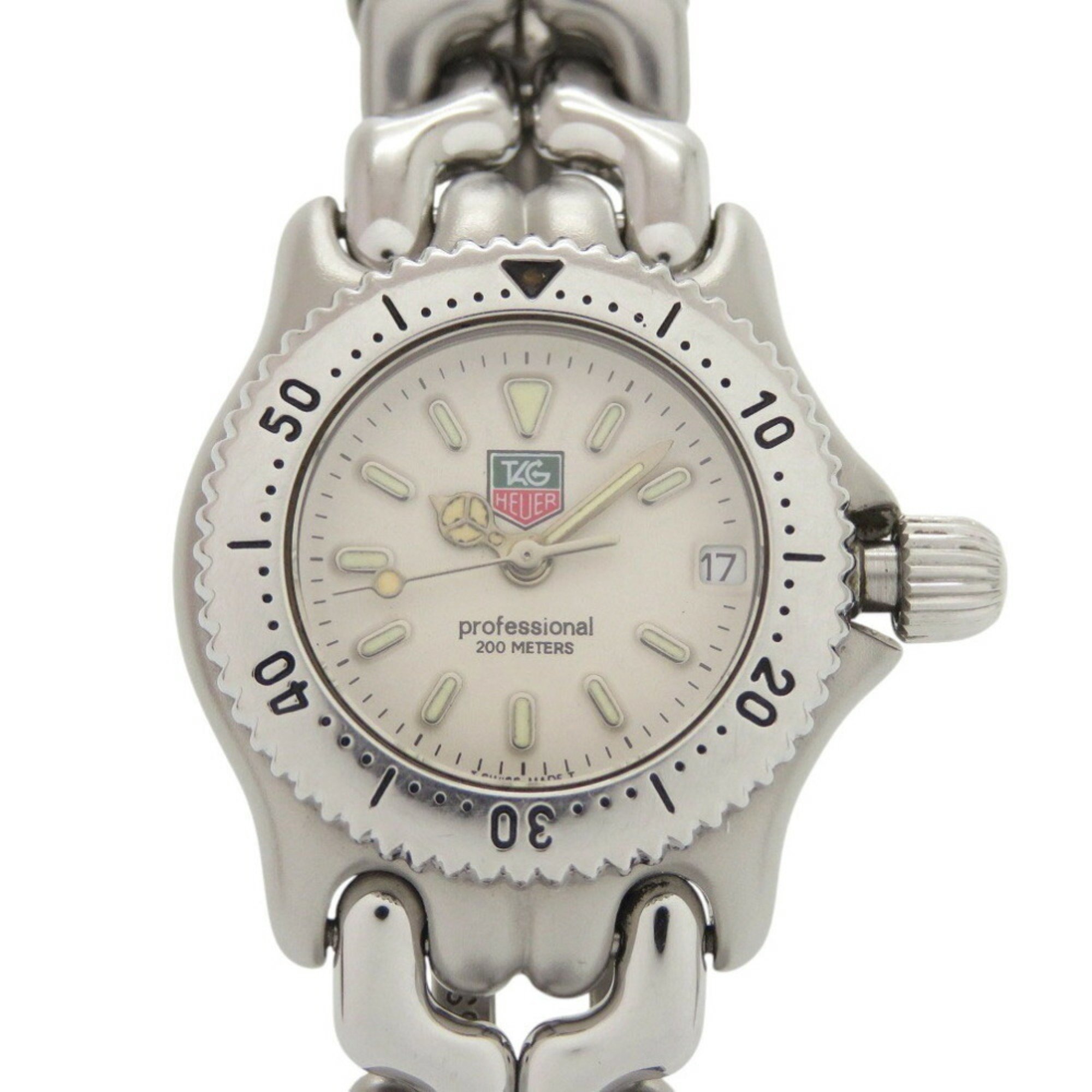 Tag Heuer S99008 Cell Stainless Steel Cream Silver Quartz Watch 1045tag Heuer